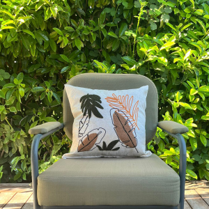 Tropik Yaprak Desenli 43x43 Punch Kırlent Kılıfı – 10’lu Paket